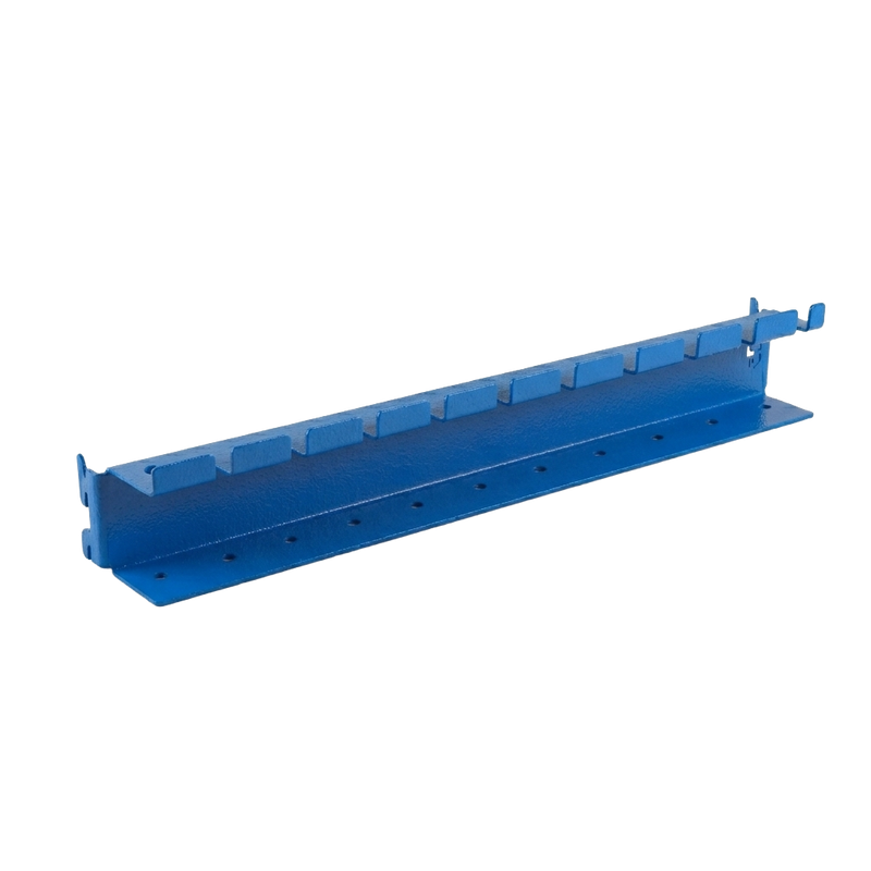 Load image into Gallery viewer, Blue metal shelf on a white background
