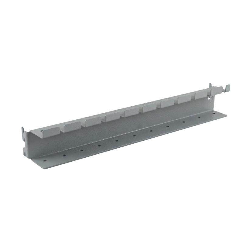 Load image into Gallery viewer, Gray metal shelf bracket on a white background
