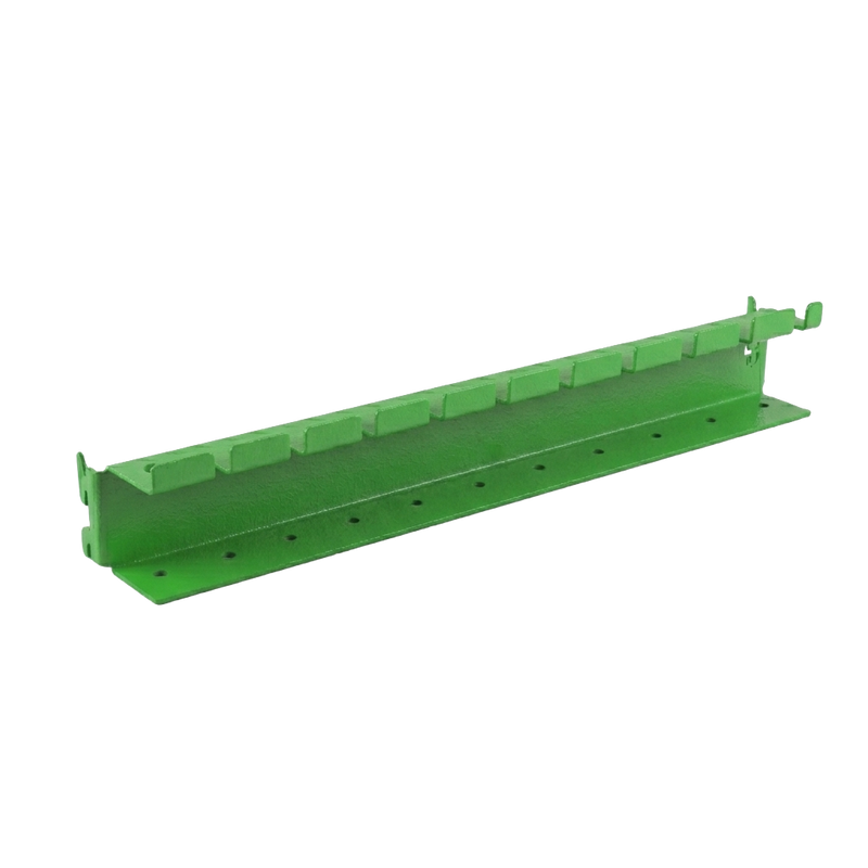 Load image into Gallery viewer, Green metal shelf bracket on a white background
