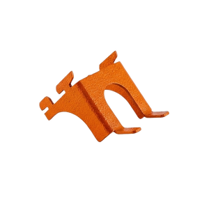 Orange metal bracket on a white background