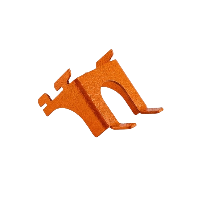 Load image into Gallery viewer, Orange metal bracket on a white background
