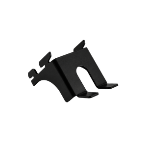 Black metal bracket on a white background