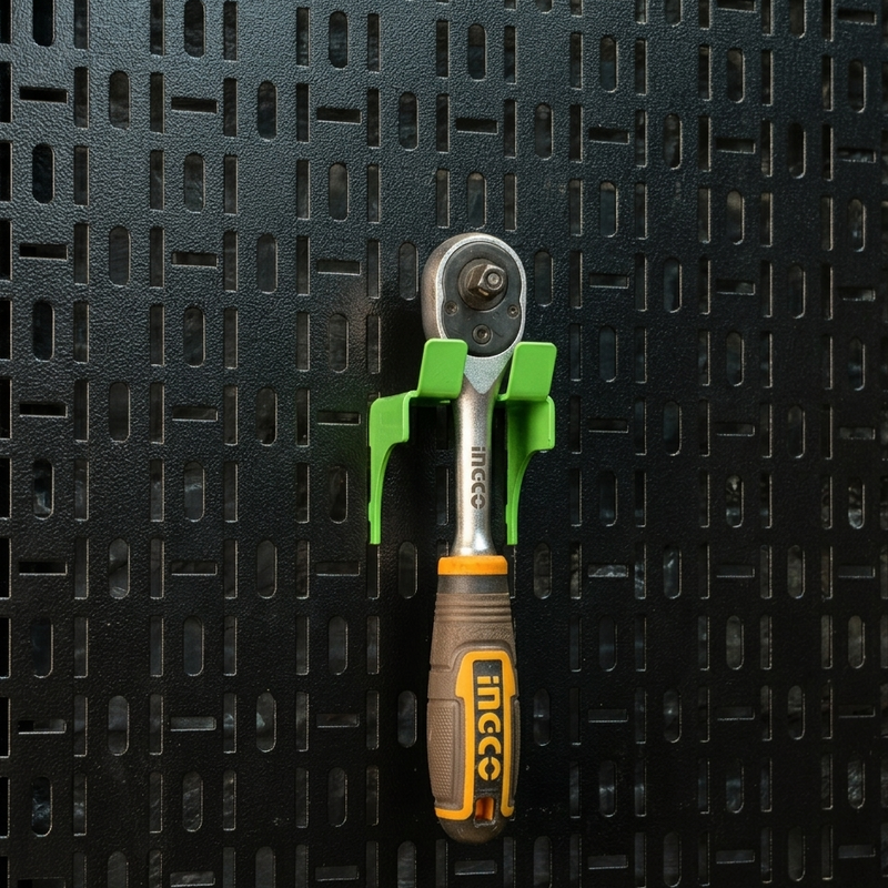 Load image into Gallery viewer, Ratchet wrench with green handle on a textured black surface
