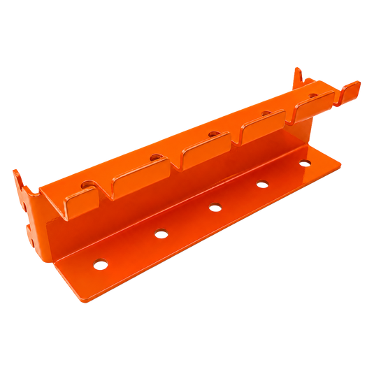 Orange metal bracket on a white background