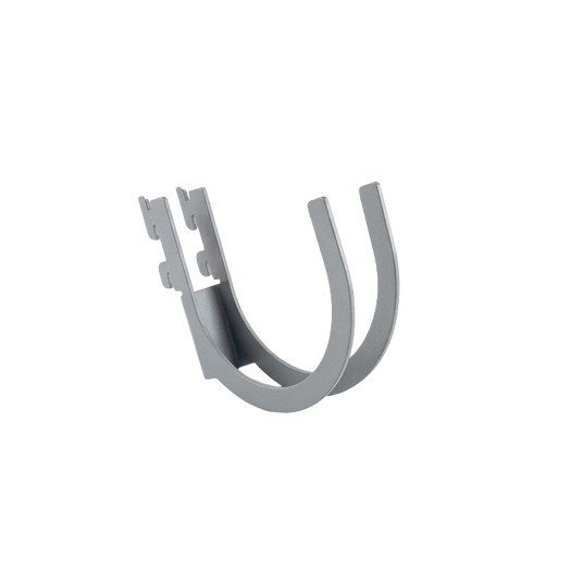 Gray metal bracket on a white background