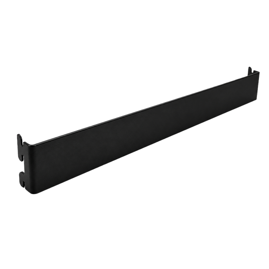 Black metal bracket on a white background
