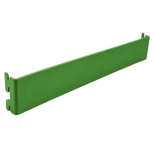 Green metal bracket on a white background