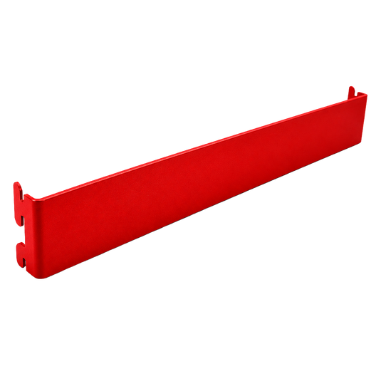 Red metal bracket on a white background