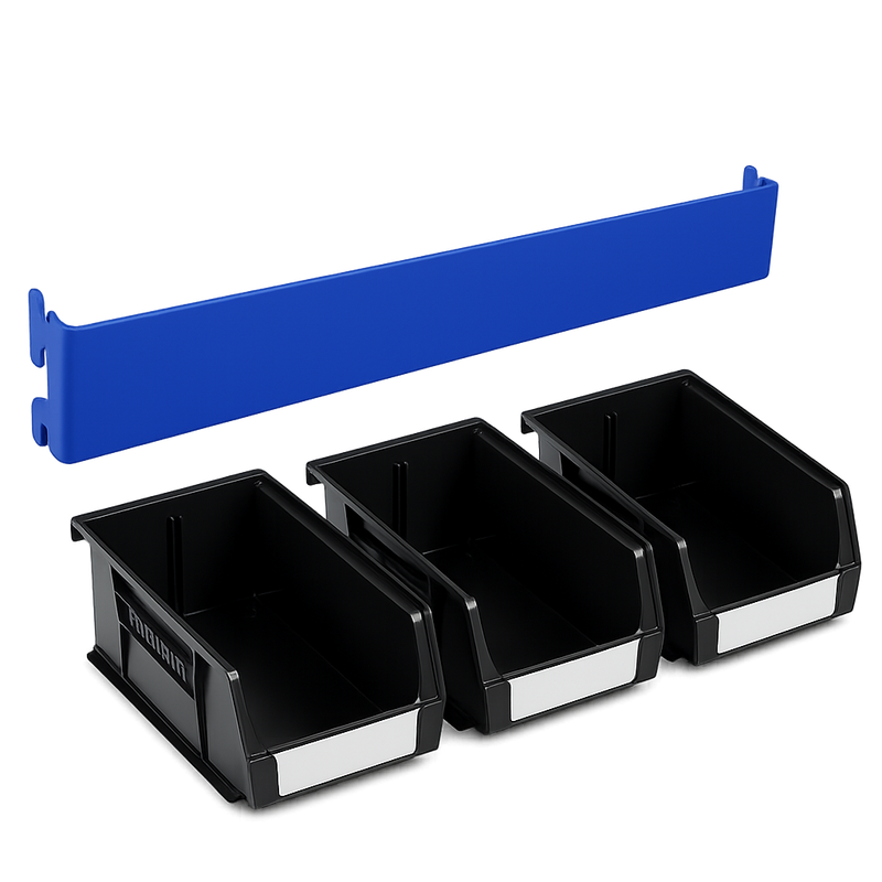 Load image into Gallery viewer, HAKENSTEEK Linbin Storage Kit (3 × Size 3 Bins + Accessory Rail)
