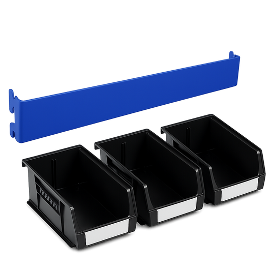 HAKENSTEEK Linbin Storage Kit (3 × Size 3 Bins + Accessory Rail)