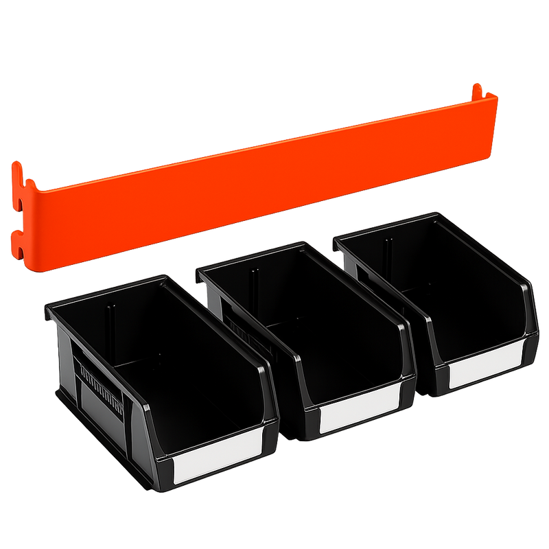 Load image into Gallery viewer, HAKENSTEEK Linbin Storage Kit (3 × Size 3 Bins + Accessory Rail)
