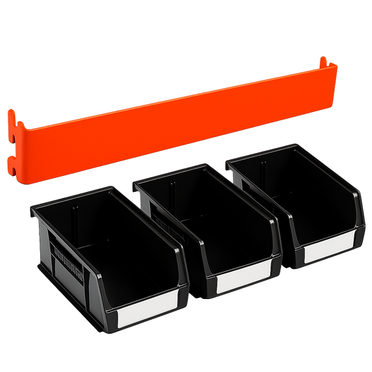 HAKENSTEEK Linbin Storage Kit (3 × Size 3 Bins + Accessory Rail)