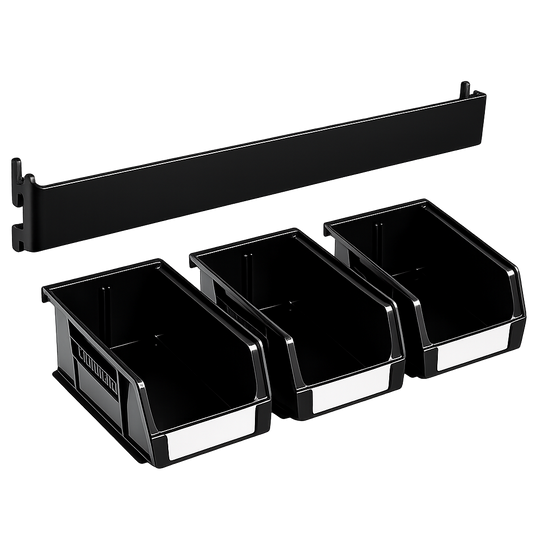 HAKENSTEEK Linbin Storage Kit (3 × Size 3 Bins + Accessory Rail)