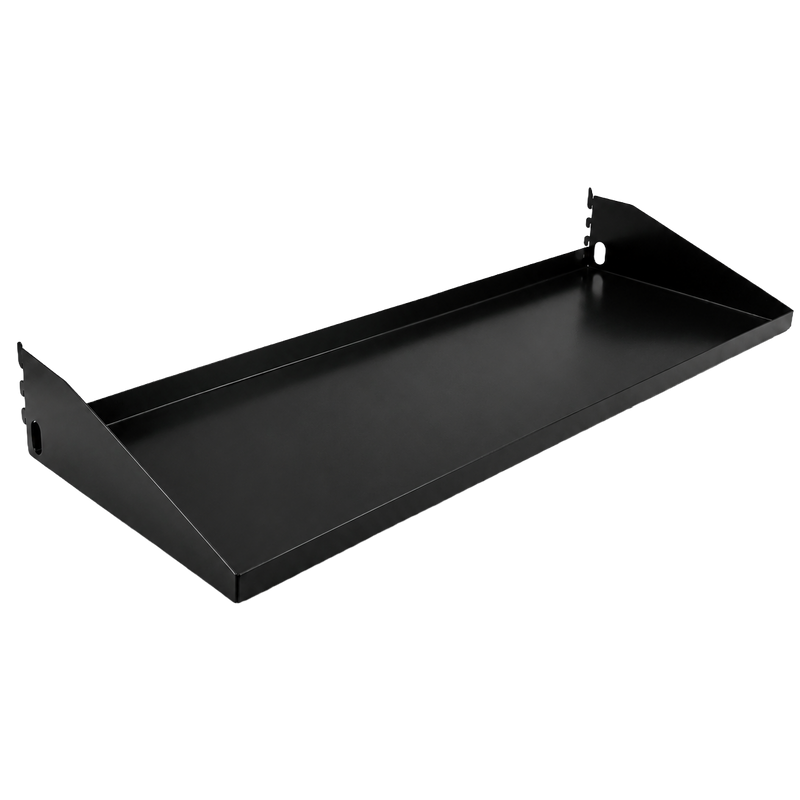 Load image into Gallery viewer, Black metal shelf on a white background
