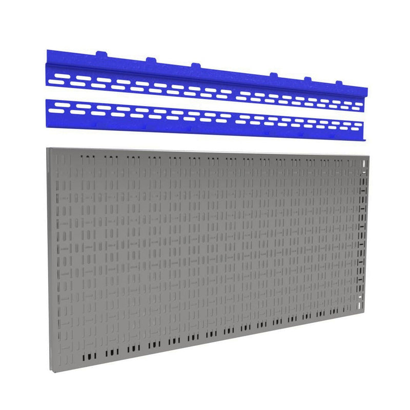 Load image into Gallery viewer, Gray pegboard with blue top section on a white background
