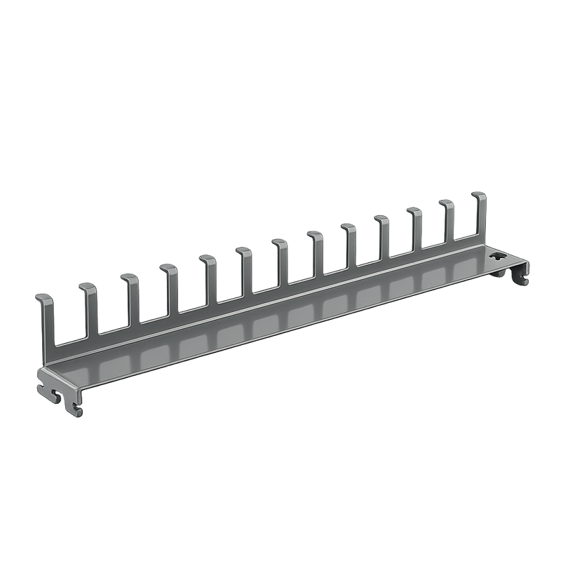 Load image into Gallery viewer, Metal bracket with multiple slots on a white background
