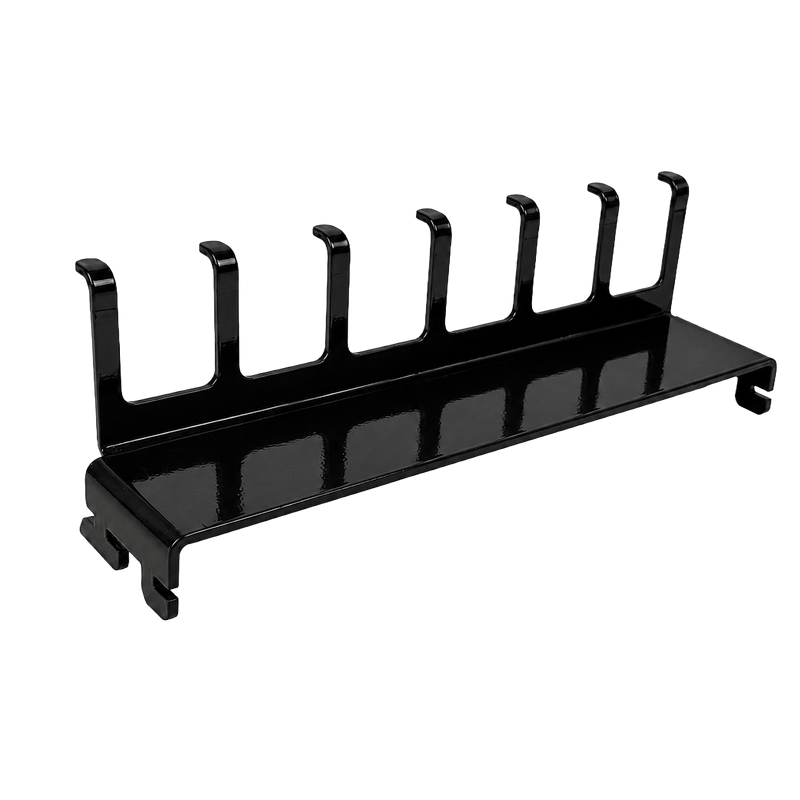 Load image into Gallery viewer, Black metal rack with multiple slots on a white background
