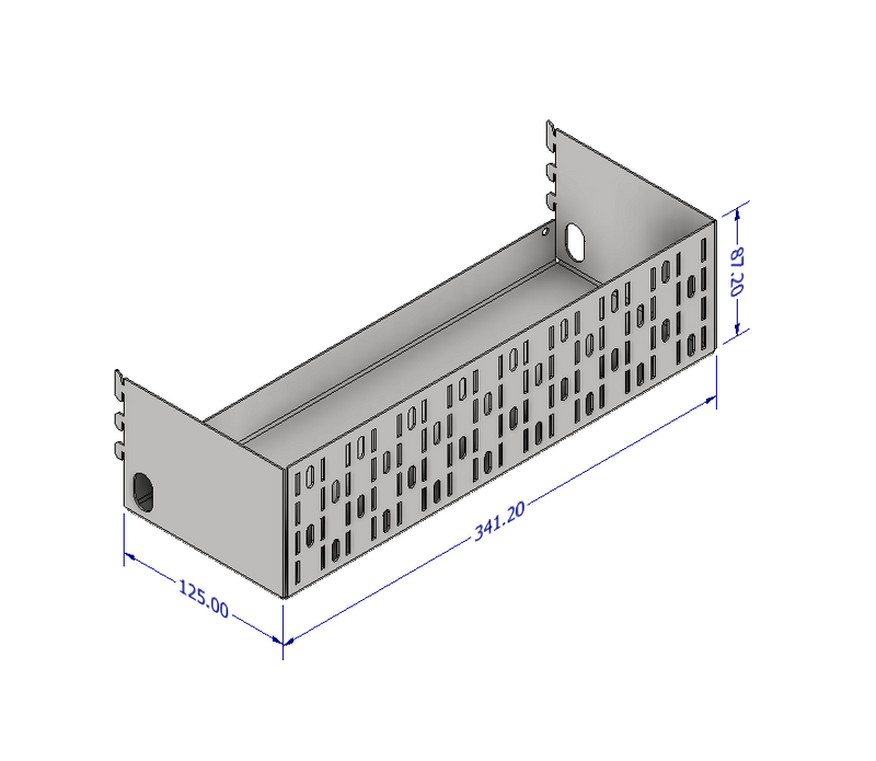 Load image into Gallery viewer, Technical drawing of a metal bracket with dimensions on a white background
