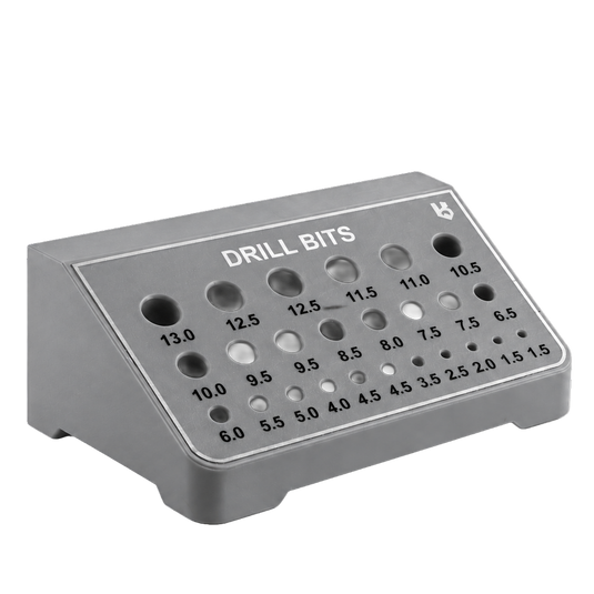 Metal drill bit set on a black background