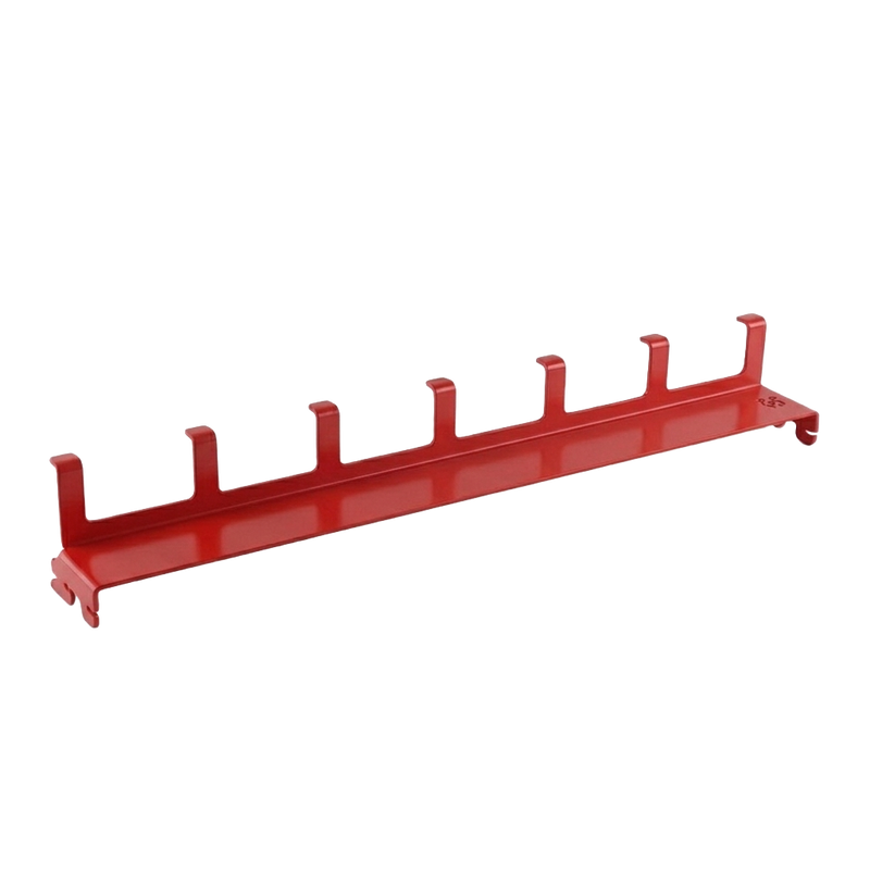 Load image into Gallery viewer, Red metal hook rack on a white background
