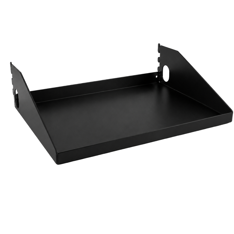 Load image into Gallery viewer, Black metal tray with cutouts on a white background
