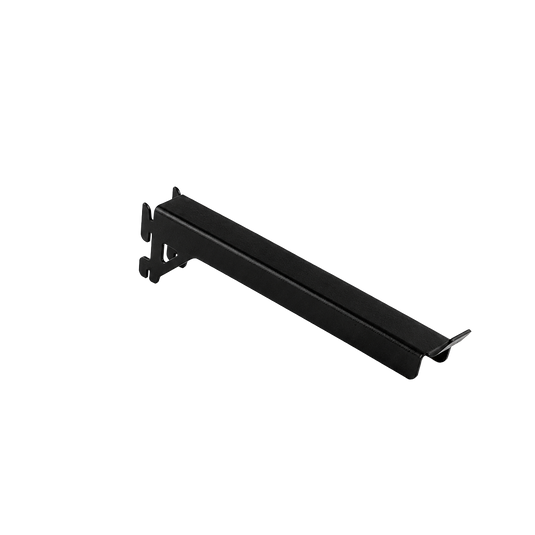 Black metal bracket on a white background