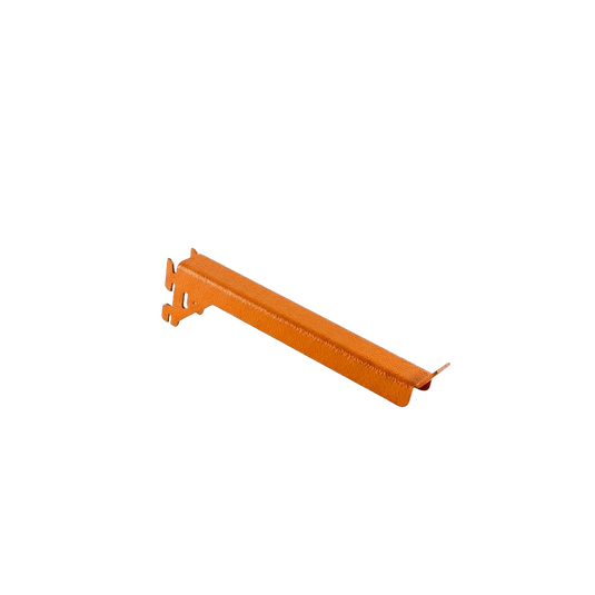 Orange metal bracket on a white background