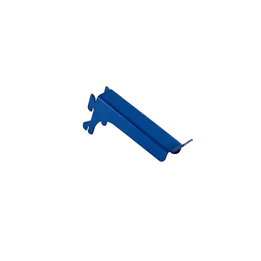 Blue metal bracket on a white background