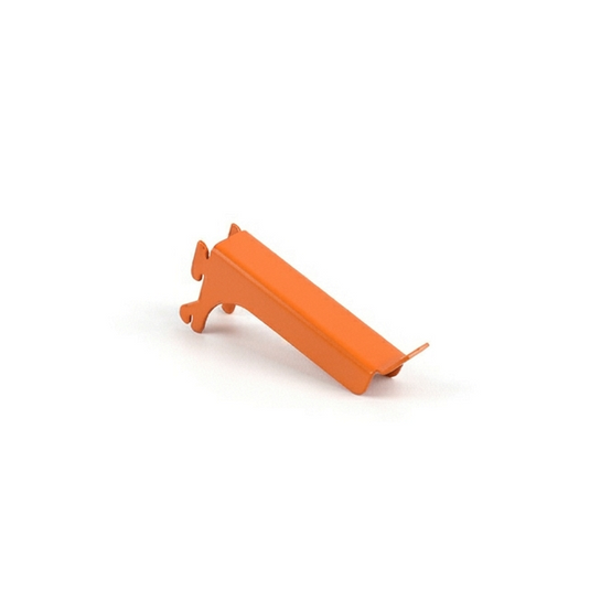 Orange metal bracket on a white background