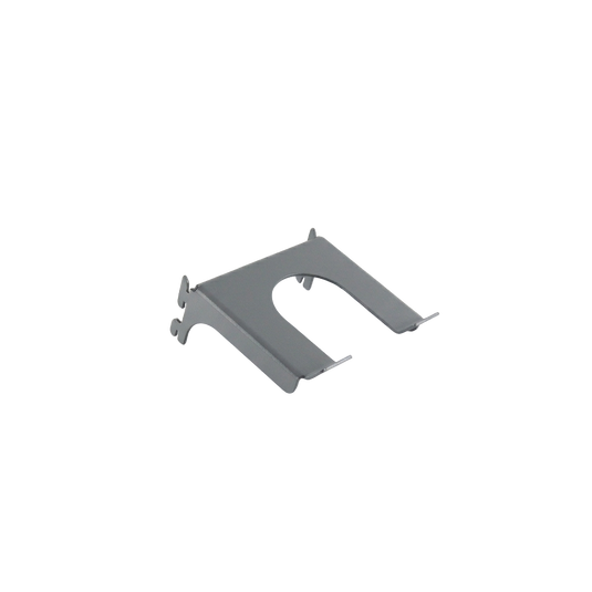 gray metal bracket on a black background