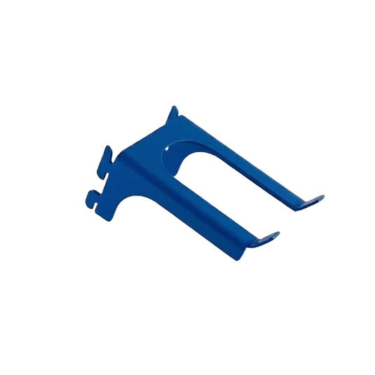 Blue metal bracket on a white background