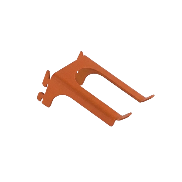 Load image into Gallery viewer, Orange metal bracket on a white background
