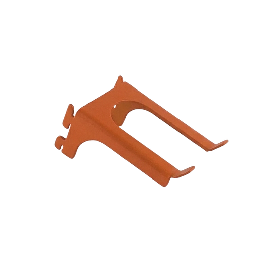 Orange metal bracket on a white background